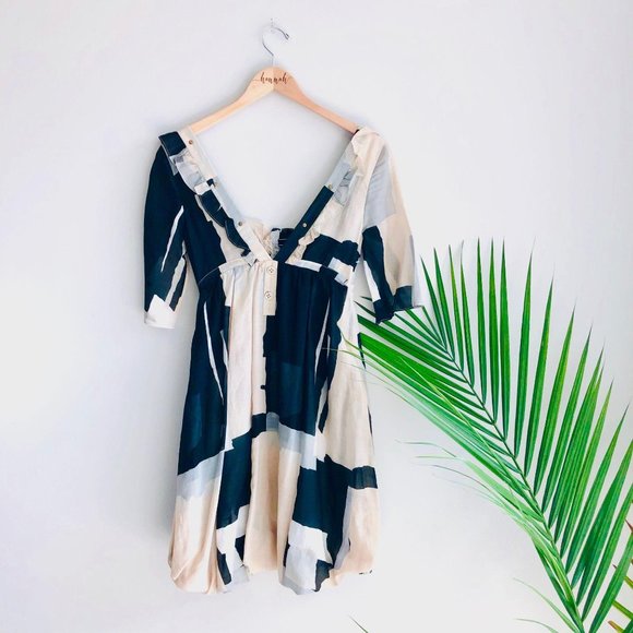 Anthro. Twinkle by Wenlan Shapes Square Neck Dress - Picture 6 of 8